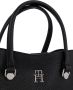 Tommy Hilfiger Zwarte polyester handtas met 2 handvatten en verstelbare schouderband Zwart Dames - Thumbnail 10