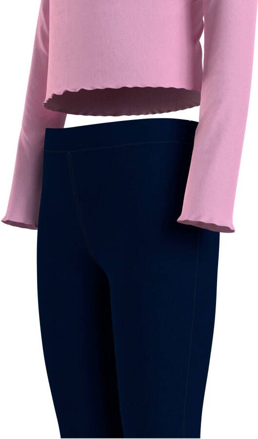 Tommy Hilfiger pyjama met logo roze donkerblauw Meisjes Stretchkatoen Ronde hals 152-164 - Foto 5