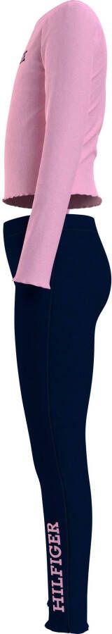 Tommy Hilfiger pyjama met logo roze donkerblauw Meisjes Stretchkatoen Ronde hals 152-164 - Foto 7