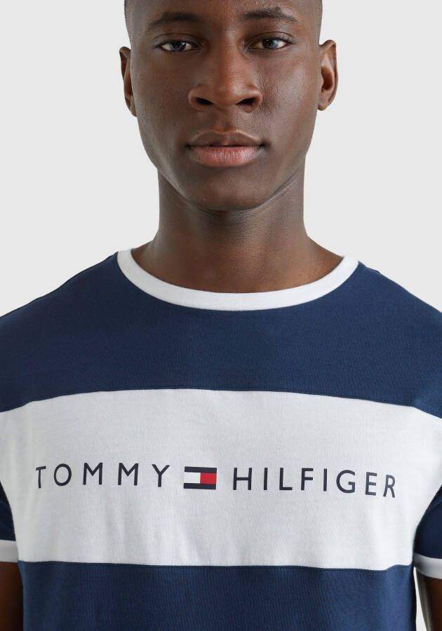 Tommy Hilfiger Underwear Shirt met ronde hals CN SS TEE LOGO FLAG met tommy hilfiger-logo-opschrift in colourblocking-dessin
