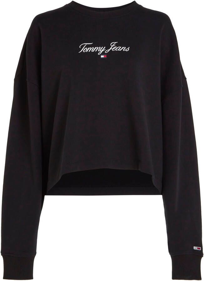 Tommy Jeans Curve Sweatshirt TJW CRV ESSENTIAL LOGO 1 CREW PLUS SIZE CURVE met Tommy Jeans logo & vlag