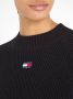 Tommy Jeans Zwarte trui met logo en geribbelde mouwen en zoom Black Dames - Thumbnail 4