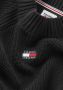 Tommy Jeans Zwarte trui met logo en geribbelde mouwen en zoom Black Dames - Thumbnail 7