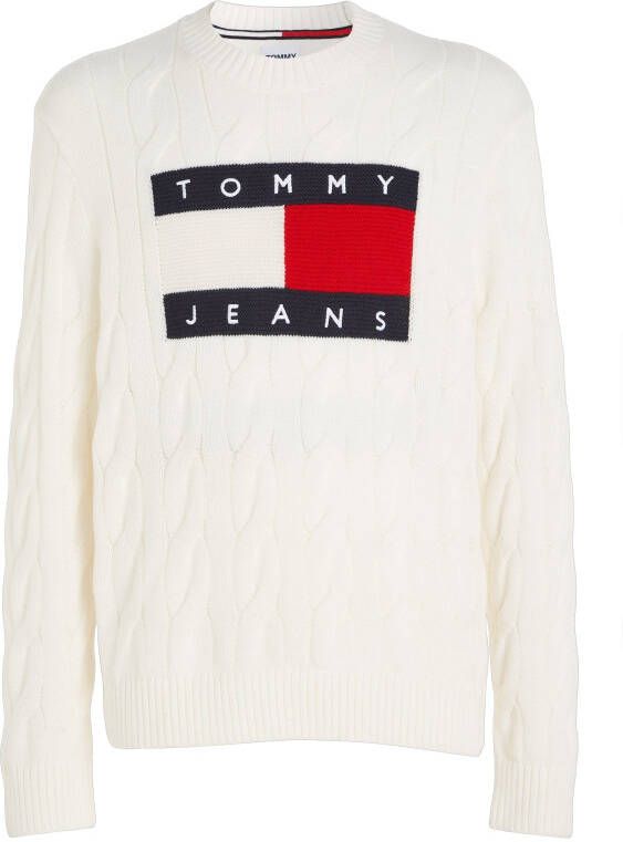TOMMY JEANS Gebreide trui TJM RLX FLAG CABLE KNIT SWEATER