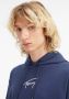 Tommy Hilfiger Blauwe hoodie met lange mouwen en gerecyclede vezels Blue Heren - Thumbnail 3