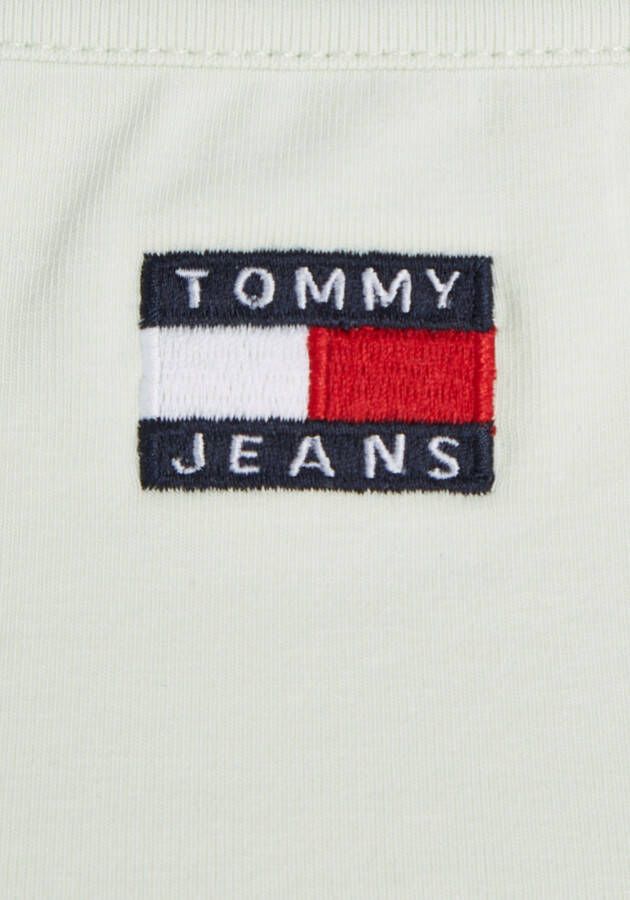 TOMMY JEANS Jerseyjurk TJW XS BADGE TIE BACK MIDI DRESS open rug straps strikbandjes zomerse geribde strandjurk