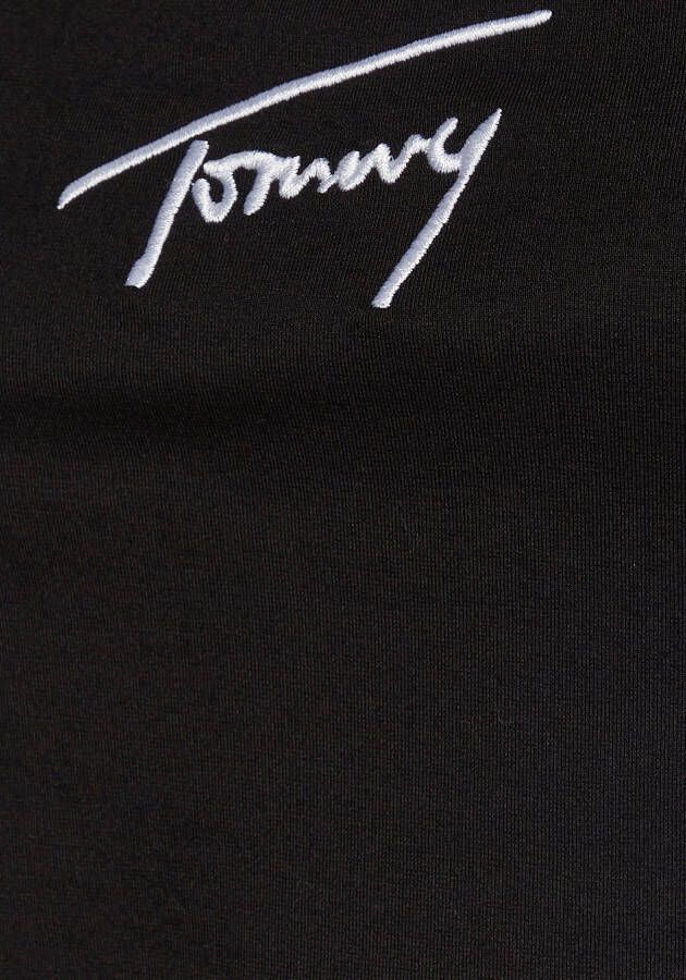 TOMMY JEANS Jerseyjurk TJW SIGNATURE BODYCON DRESS Jurk in rond model met logo Flag