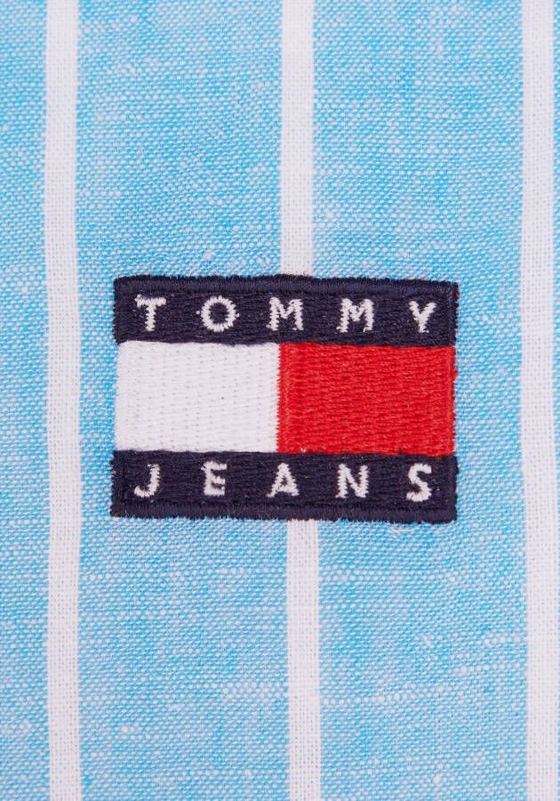 TOMMY JEANS Linnen overhemd TJM CLSC LINEN MINI STRIPE SHIRT in gestreepte look