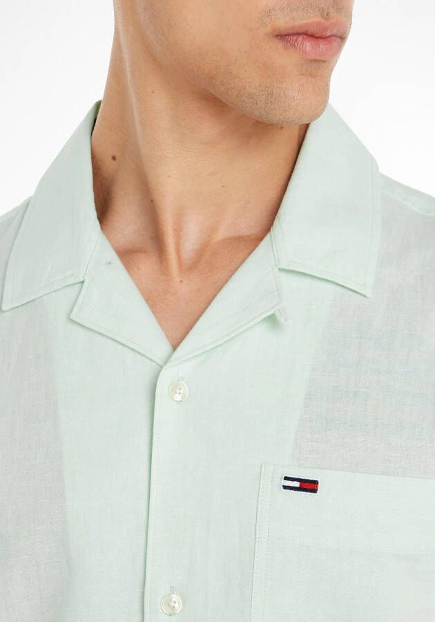 TOMMY JEANS Overhemd met korte mouwen TJM CLSC LINEN CAMP SHIRT met borstzak