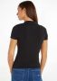 Tommy Jeans Zwarte Polo T-shirts met Geborduurd Logo Black Dames - Thumbnail 4