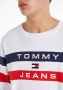 Tommy Jeans Gebreide Crewneck Pullover met Vlag Logo White Heren - Thumbnail 3