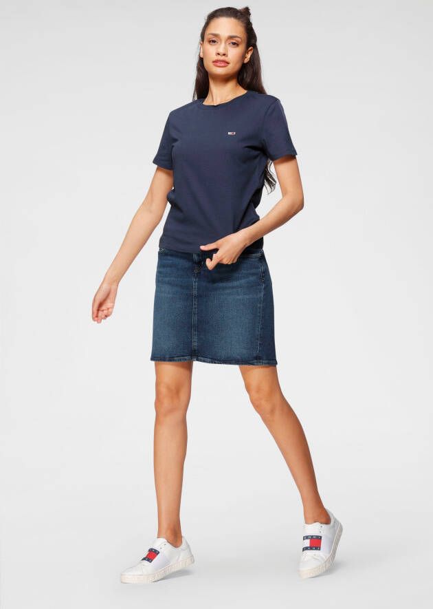 TOMMY JEANS Shirt met ronde hals TJW REGULAR JERSEY C NECK met -merklabel op borsthoogte