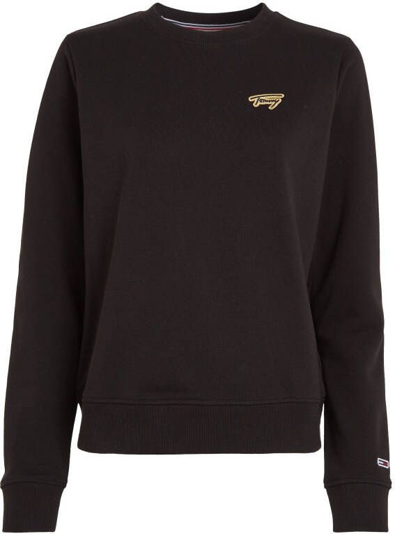 TOMMY JEANS Sweatshirt TJW REG GOLD SIGNATURE CREW met goudkleurig signature logo