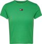 Tommy Jeans Groene T-shirt Tjw Bby Rib Xs Badge - Thumbnail 10