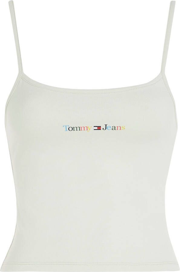 TOMMY JEANS Top TJW BBY COLOR LINEAR STRAP TOP met veelkleurig logo-opschrift