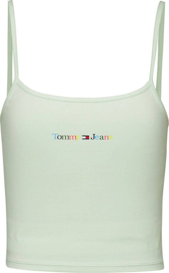 TOMMY JEANS Top TJW BBY COLOR LINEAR STRAP TOP met veelkleurig logo-opschrift