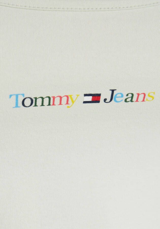 TOMMY JEANS Top TJW BBY COLOR LINEAR STRAP TOP met veelkleurig logo-opschrift