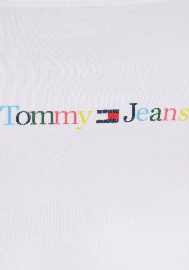 TOMMY JEANS Top TJW BBY COLOR LINEAR STRAP TOP met veelkleurig logo-opschrift