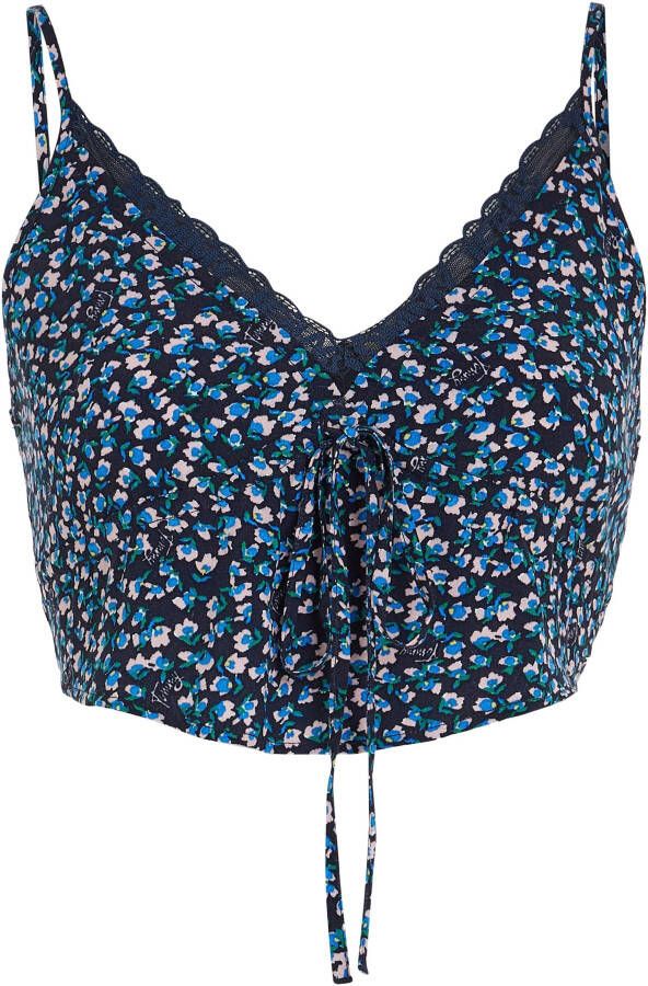 TOMMY JEANS Top TJW DITSY FLORAL LACE CAMI TOP met kanten beleg bij de hals