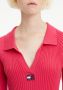 TOMMY JEANS Dames Jurken Tjw Collar Badge Sweater Dress Roze - Thumbnail 9