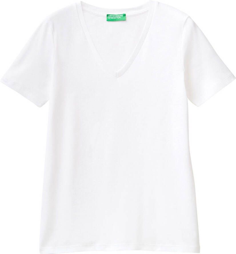 United Colors of Benetton T-shirt met modieuze v-hals