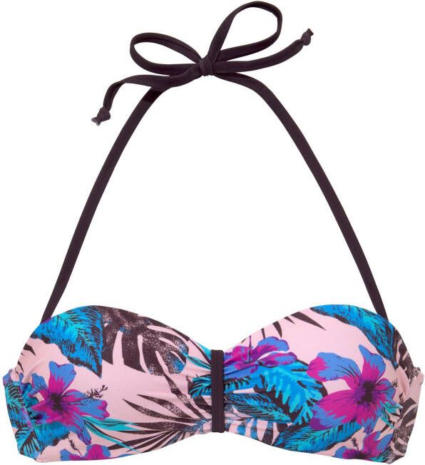 Venice Beach Bandeau-bikinitop Marly met tropische print