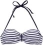 Venice Beach gestreepte strapless bandeau bikinitop wit marine - Thumbnail 5