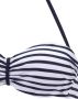 Venice Beach gestreepte strapless bandeau bikinitop wit marine - Thumbnail 6
