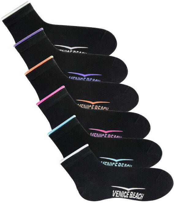 Venice Beach Korte sokken met knelvrije boord (set 6 paar)