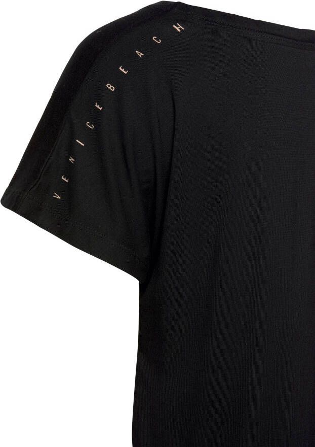 Venice Beach Shirt met korte mouwen met bedrukt inzet aan de zoom t-shirt losse pasvorm