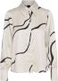 VERO MODA blouse VMMERLE van gerecycled polyester ecru zwart - Thumbnail 6