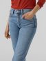 VERO MODA cropped high waist straight fit jeans VMHAILEY medium blue denim - Thumbnail 2