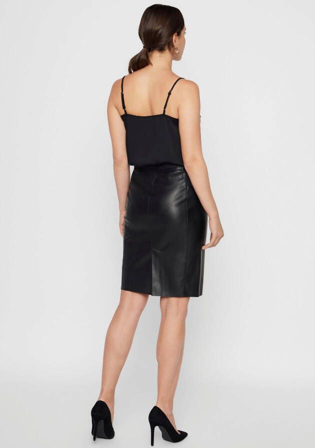 Vero Moda Imitatieleren rok VMBUTTERSIA HW COATED SKIRT