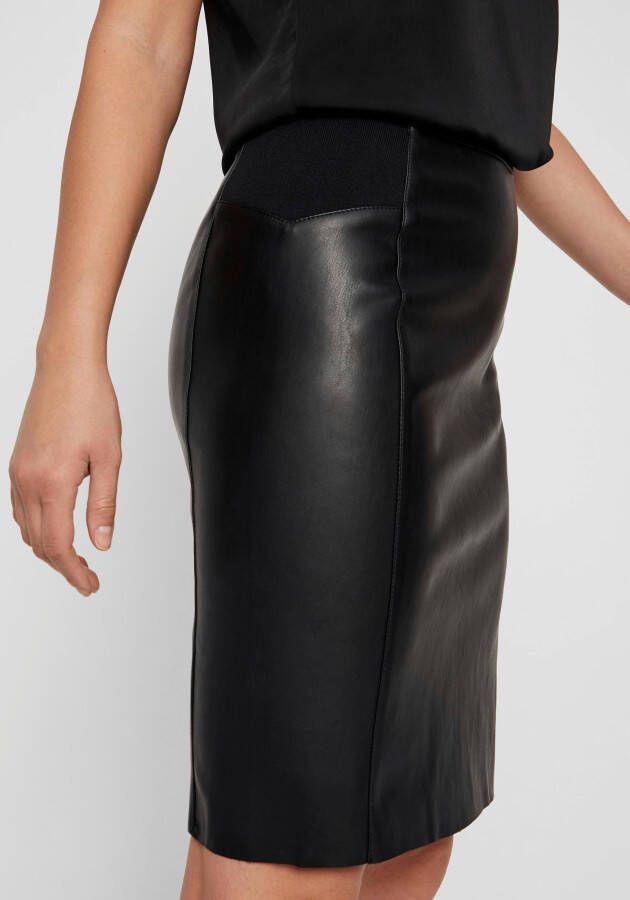 Vero Moda Imitatieleren rok VMBUTTERSIA HW COATED SKIRT