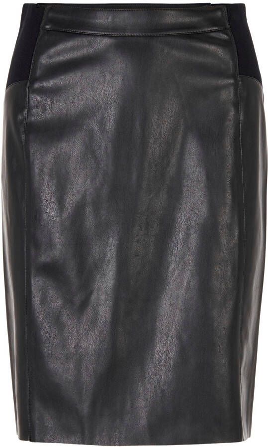Vero Moda Imitatieleren rok VMBUTTERSIA HW COATED SKIRT
