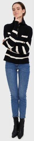 Vero Moda Schipperstrui VMSABA STRIPE LS HIGHNECK BLOUSE GA NOOS