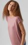 Vero Moda Ava Plain Dames T-shirt Stijlvol en Comfortabel Roze Dames - Thumbnail 5