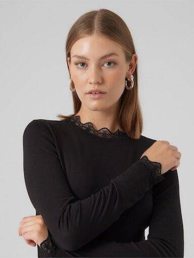 Vero Moda Shirt met staande kraag VMROSA LS HIGHNECK TOP JRS NOOS