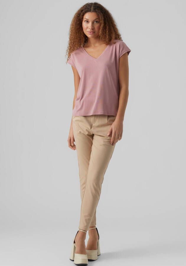 Vero Moda Shirt met V-hals VMFILLI SS V-NECK TEE GA NOOS in een materialenmix met tencel™ modal