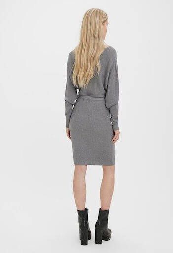 Vero Moda Gebreide jurk VMHOLLYREM LS V-NECK DRESS GA NOOS