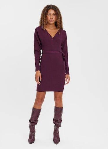 Vero Moda Gebreide jurk VMHOLLYREM LS V-NECK DRESS GA NOOS