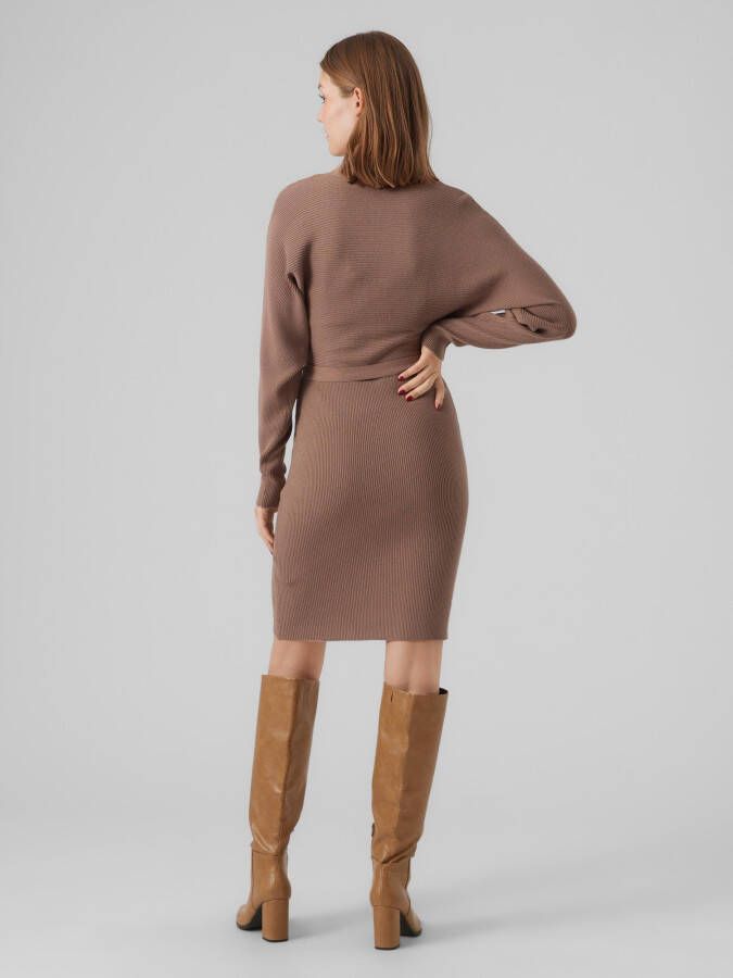 Vero Moda Gebreide jurk VMHOLLYREM LS V-NECK DRESS GA NOOS