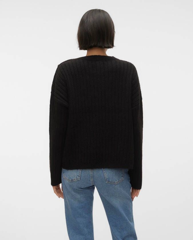 Vero Moda Trui met ronde hals VMELYA LS O-NECK BUTTON PULLOVER GA BOO