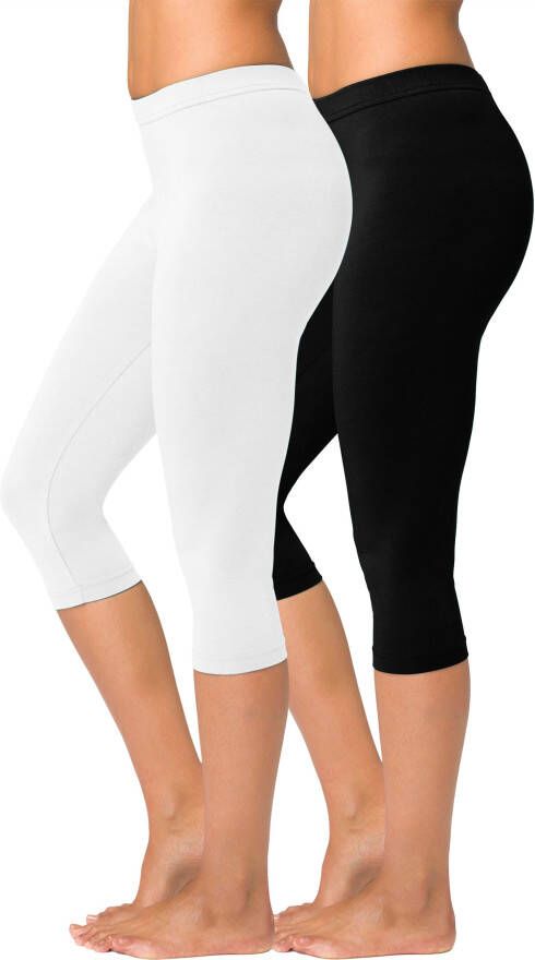 vivance active Caprilegging met rubberen tailleband loungewear (Set van 2)