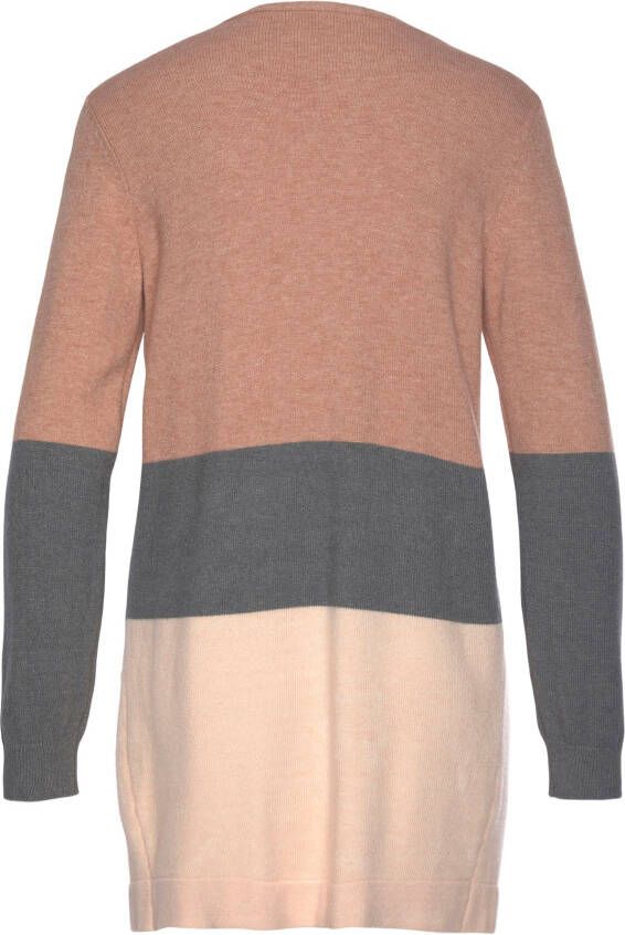 Vivance Cardigan met colorblock-look en zakken lange cardigan