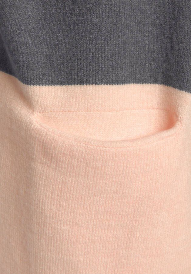 Vivance Cardigan met colorblock-look en zakken lange cardigan