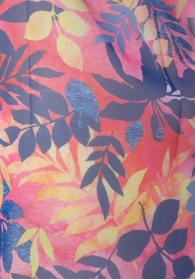 Vivance Chiffon tuniek met bladprint blousejurk strandkleding zomers