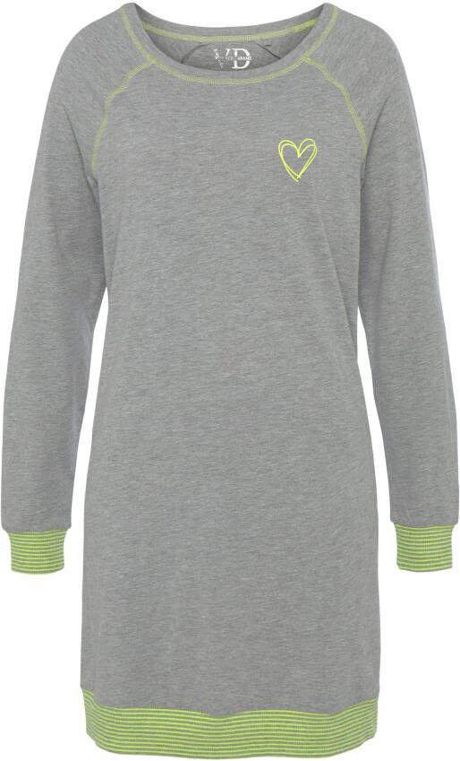 Vivance Dreams Nachthemd met decoratieve flatlock-naden in neonkleuren