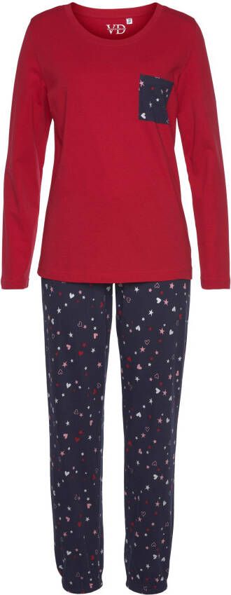 Vivance Dreams Pyjama met schattige hart-sterrenprint (2-delig 1 stuk)