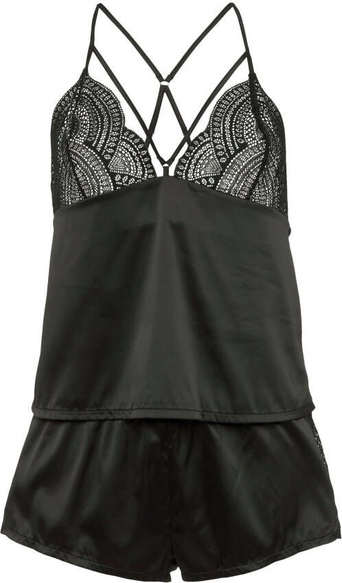 Vivance Dreams Pyjama met kanten inzetten (2-delig)